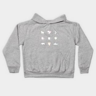 Minimalist Origami Animals Kids Hoodie